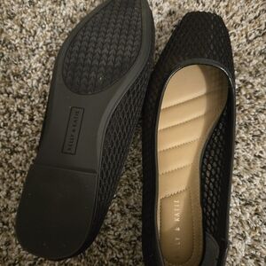 Kelly & Katie Black Mesh Flats